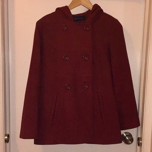 Anne Cline Red Pea Coat